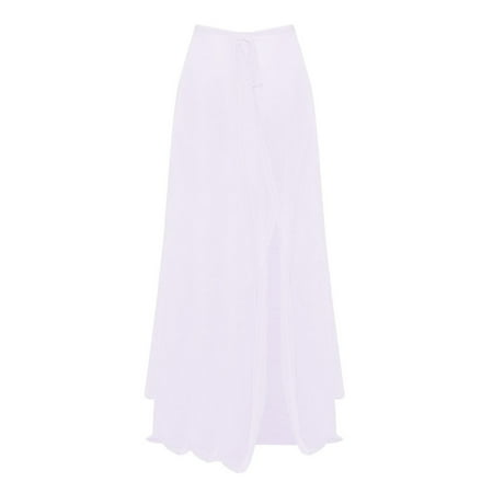 RYKJLWY Long Skirt Fashion Women Swimsuit Cover Up Mesh Bikini Swimwear Beach Cover Ups Wrap Skirt Plus Size Maxi Skirt (White S)