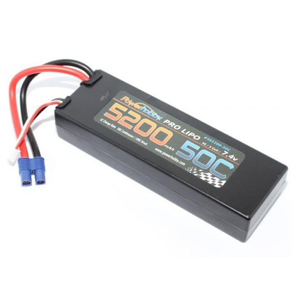 Power Hobby PHB2S520050CEC3 2S 7.4V 5200mAh 50C LiPo Battery Pack with EC3 Plug Hard