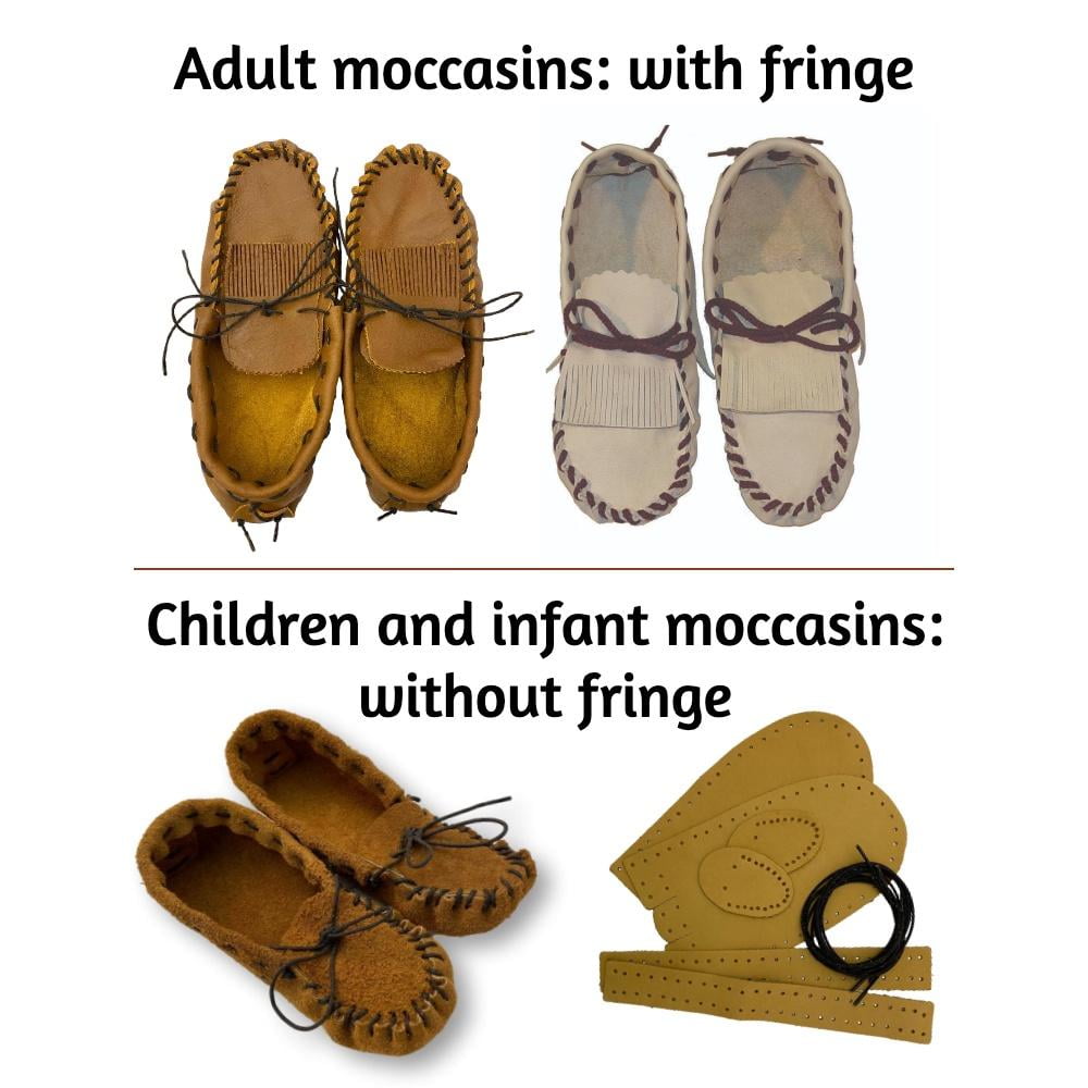 Make Your Own Moccasins - DIY Leather Moccasin Craft Project - Handmade Moccasins Kit - Miscellaneous Brown or Tan Colors