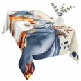 thumbnail image 2 of Fall Orange Blue Table Cloth Waterproof Tablecloths, Thanksgiving Floral Botanical Vintage Tablecloth Dining Table Cover for Kitchen Party Tabletop Outdoor, Rectangle Tablecloth 60x120 Inch, 2 of 9