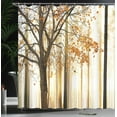 thumbnail image 4 of Ambesonne Autumn Shower Curtain, Bare Branches Fall Leaves, 69"Wx70"L, Taupe Orange, 4 of 5