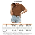 thumbnail image 5 of Top con botones de Color liso, camisa de manga corta para mujer, camisa de Color liso, blusa con cuello vuelto, diseño aerodinámico, 5 of 5