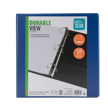 Pen+Gear Durable View 2" D-Ring Binder, Blue, 1 Count