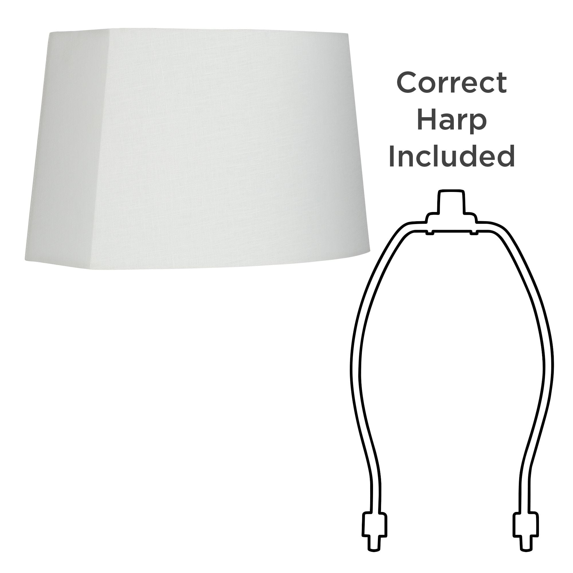 Springcrest Set of 2 Oval Lamp Shades White Medium 12.5" Wide x 10" Deep at Top 15" Wide x 11" Deep at Bottom 10" High Spider Harp Finial