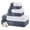 Blue,white, variant on Modern Threads Filigree Jacquard Border 6-Piece Cotton Adult Bath Towel Set, Silver
