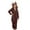 Brown, variant on KAUOD Teen Girls Christmas Fuzzy Jumpsuits Fleece Sherpa Soft Warm Hooded Onesie Kids Plain Cute Zip up Winter Bodysuits