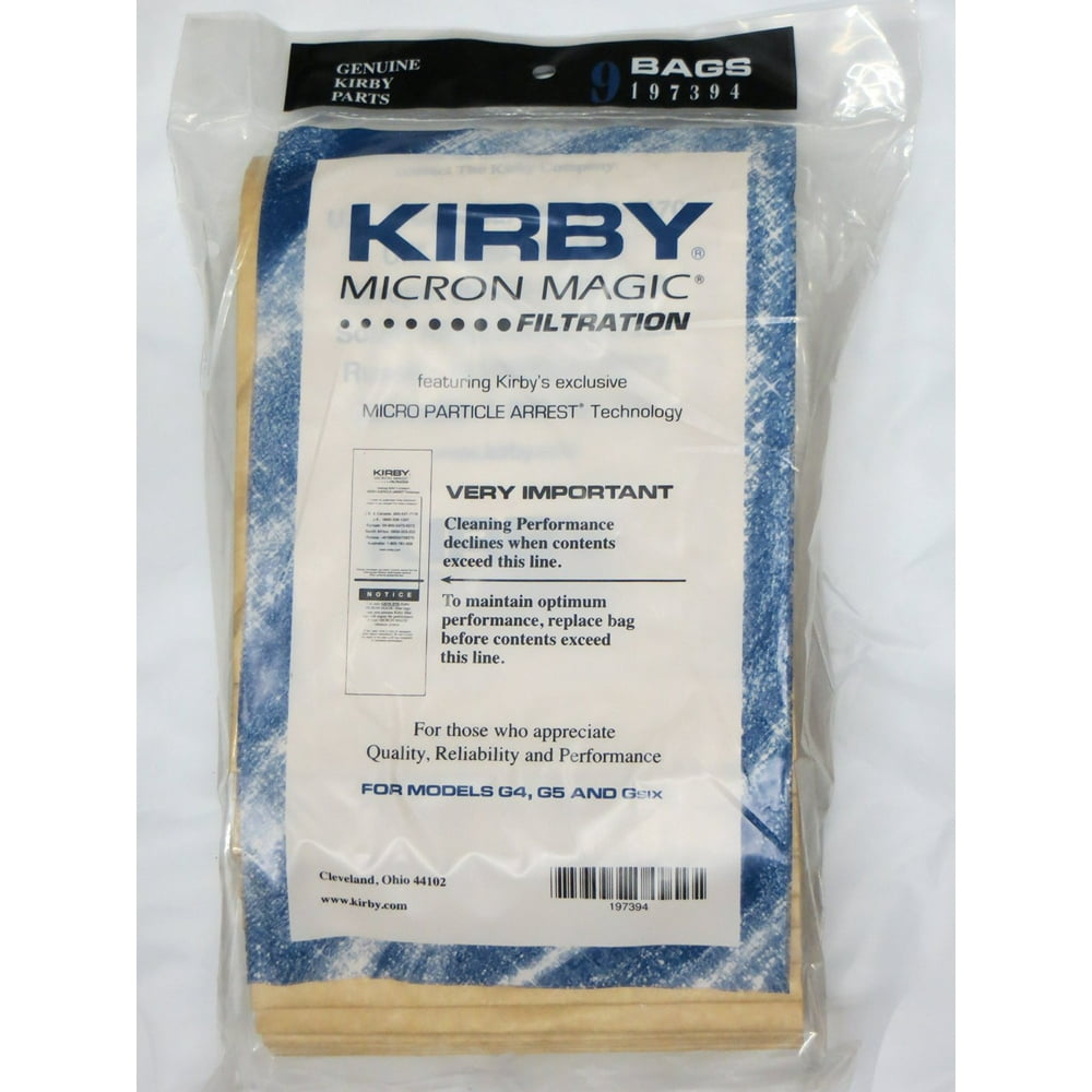 Kirby G4 & G5 Vacuum Cleaner Bags 197394A 9 Pack