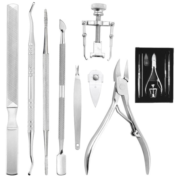 Kit de Herramientas para Uñas Encarnadas, Nail Clipper Trimmer Cutter Corrector Fixer ,Además de Herramientas para Eliminar