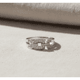 thumbnail image 2 of Womens Cz Square Chain Link Ring, Rhodium Plated Sterling Silver & Cz - Size 4, 2 of 9