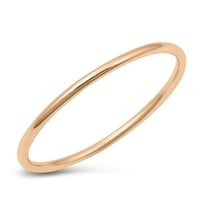 CHOOSE YOUR COLOR Thin Rose Gold-Tone Ring .925 Sterling Silver Band Jewelry Female Male Size 6