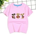 thumbnail image 4 of Toddler Girls Short Sleeve Crew Neck T-Shirts Drop Shoulder Letter 24 Months 2t 3t 4t 5t 6t 7t Star Print Graphic Trendy Cute Tees Gibobby,5-6 Years,Pink, 4 of 5