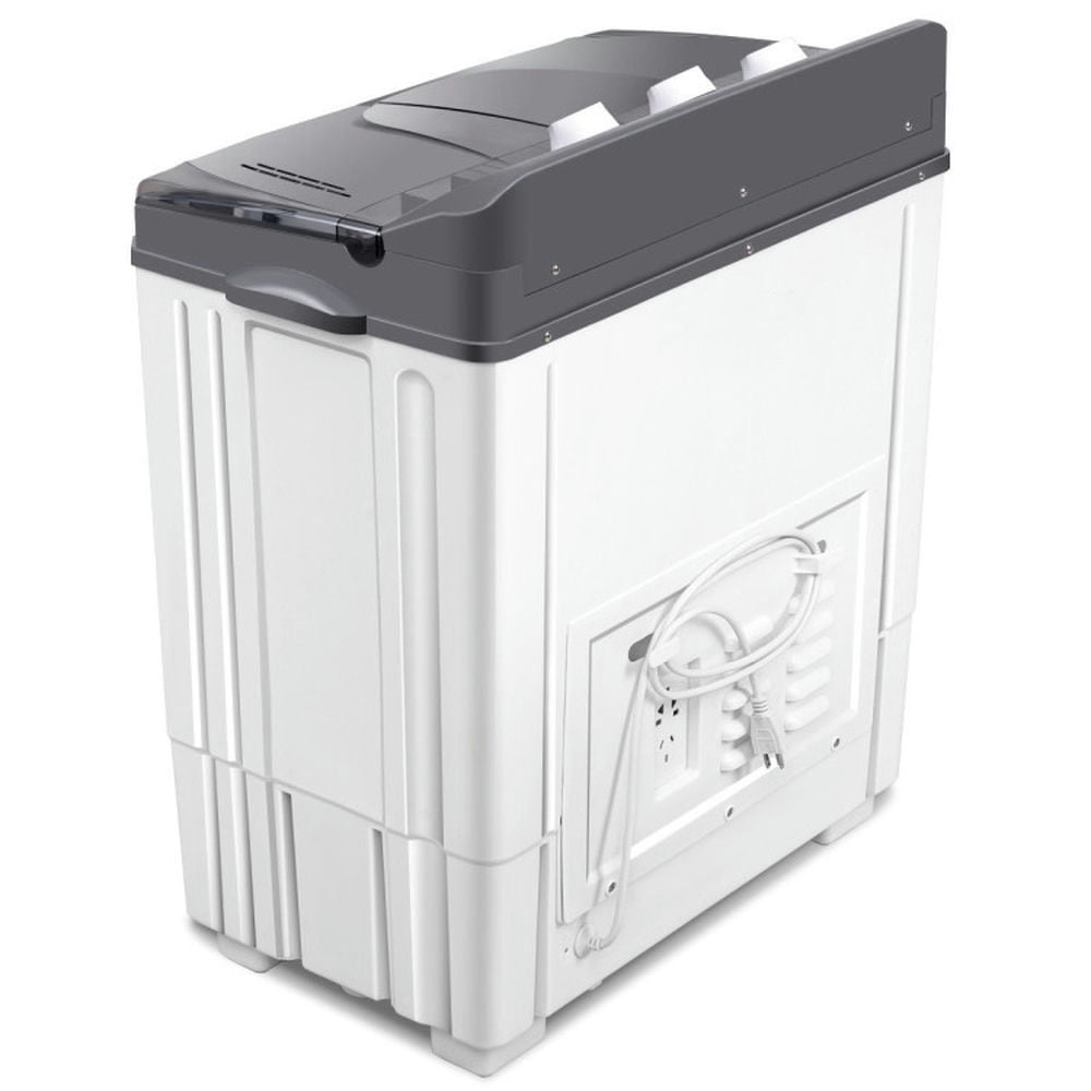 Spaco 20 lbs Portable Semi-Automatic Twin-tub Washing Machine, Washing Machine with 260W Washing Power and 140W Spinner Power, Washing Machine for Indoor, Gray