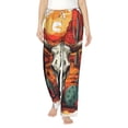thumbnail image 2 of Lsque Western Desert Cactus Ram Skull Print Women's Pajama Pants, Lounge Pant - Comfortable Home Wear,Elastic Waistband, Stylish Design-XX-Large, 2 of 9