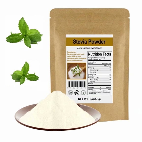 CCnature 1333 Servings Highly Concentrated Pure Natural Stevia Powder Extract Sweetener Sweet Leaf Sugar Substitute Zero Calorie Zero-Carb No Filters No Chemicals No Additives 2oz