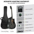 thumbnail image 2 of GLARRY Full Size 6 Strings Acoustic Electric Guitar Beginner Kit w/ 15W Amp, Cutaway 41 Inch Electric Acoustic Guitar w/Inbuilt Tuner, Bag, Strap, Picks, Strings, Basswood Guitarra, Distressed Green, 2 of 7