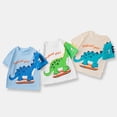 thumbnail image 2 of LRen Todder Boys Dinosaur Round Neck T-Shirts Casual Short Sleeve Tees Kids Summer Tee Trendy Casual Birthday Gifts Kids Clothing, 2 of 3