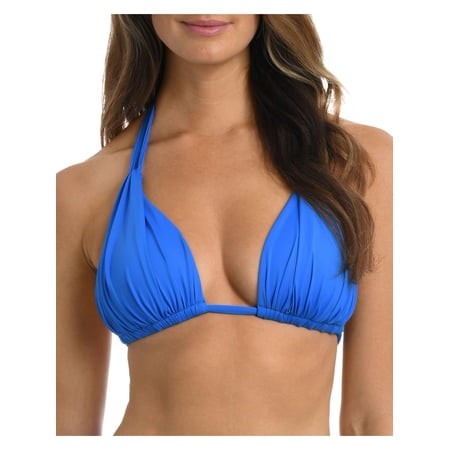La Blanca Womens Island Goddess Halter Pleated Swim Top Separates