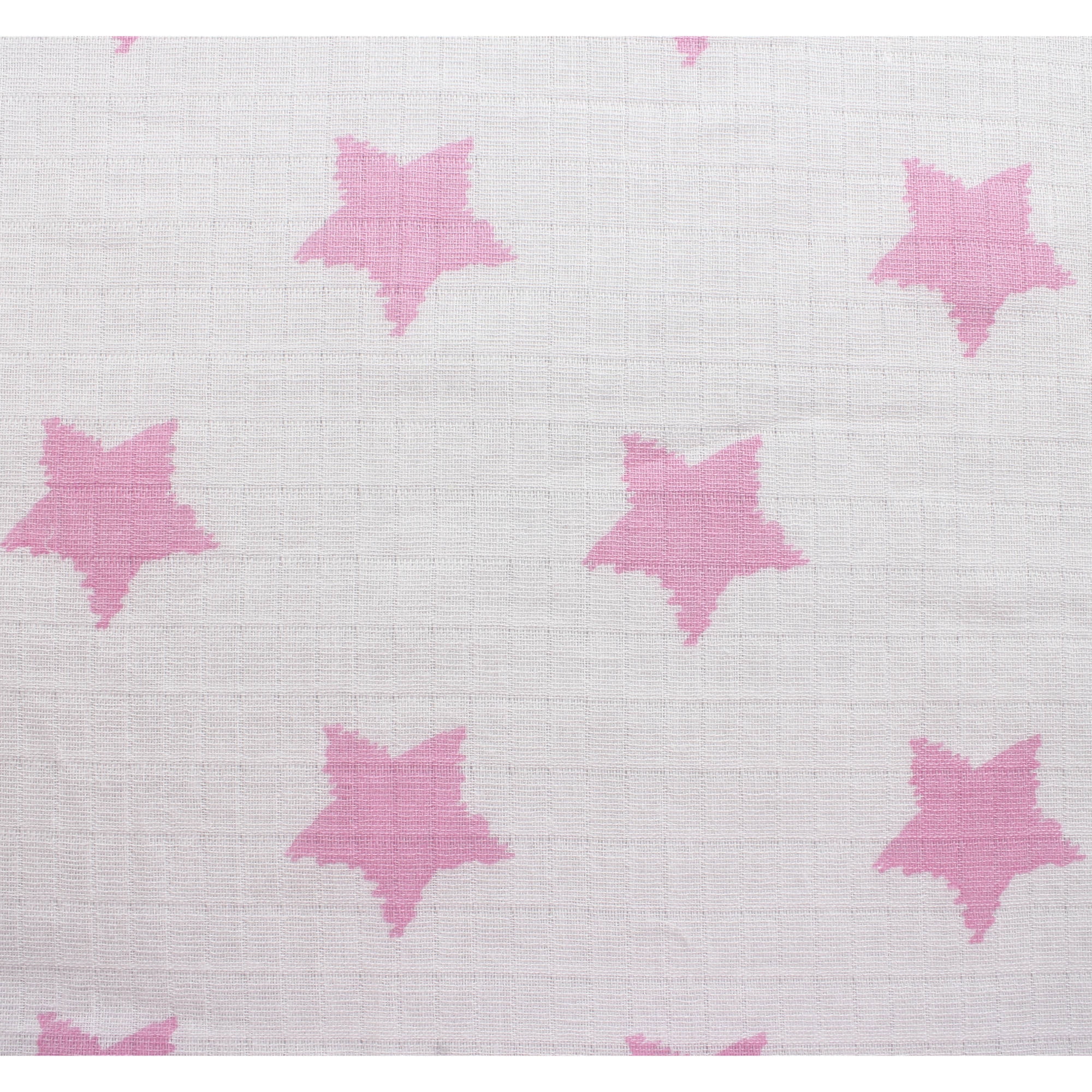 Bacati - Stars 100% Cotton Muslin Muslin 4-Piece Toddler Bedding Set, Pink
