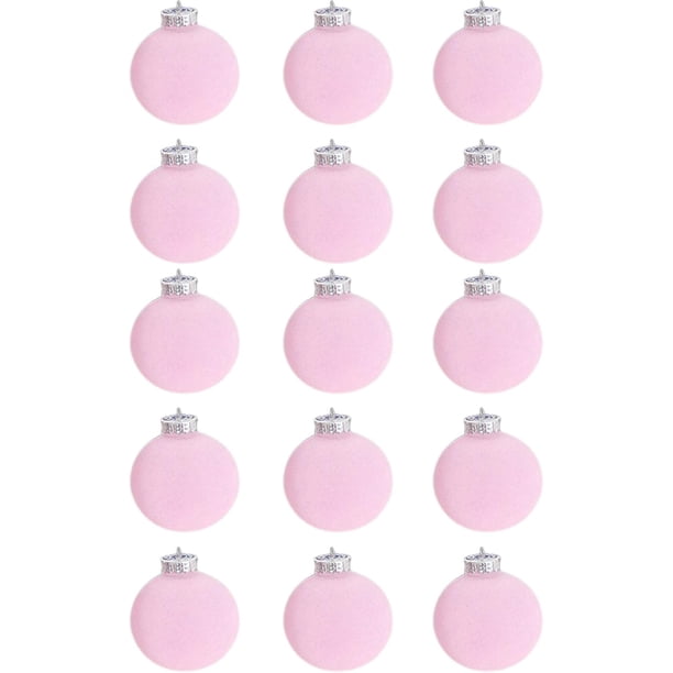 15 bolas de terciopelo para adornos navideños de 3,15 pulgadas, adornos vintage para árboles de Navidad, bolas de plástico flocadas irrompibles, adornos colgantes para árbol de Navidad para bodas, fie