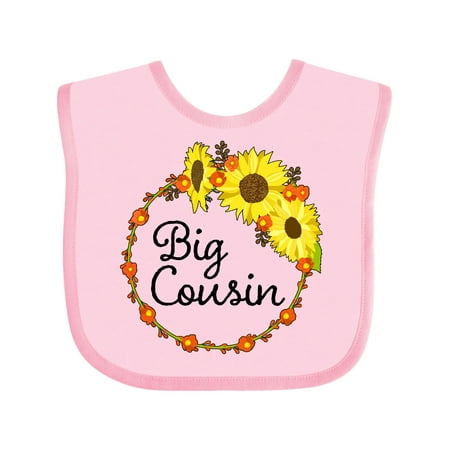 

Inktastic Big Cousin Sunflower Wreath Gift Baby Boy or Baby Girl Bib