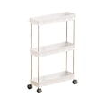 thumbnail image 2 of Organizador de carrito de almacenamiento compacto de 3 estanterías | Carro utilitario delgado de plástico blanco o negro 58x40x13cm | Unidad de estantería multiusos que ahorra espacio con bandejas y, 2 of 6