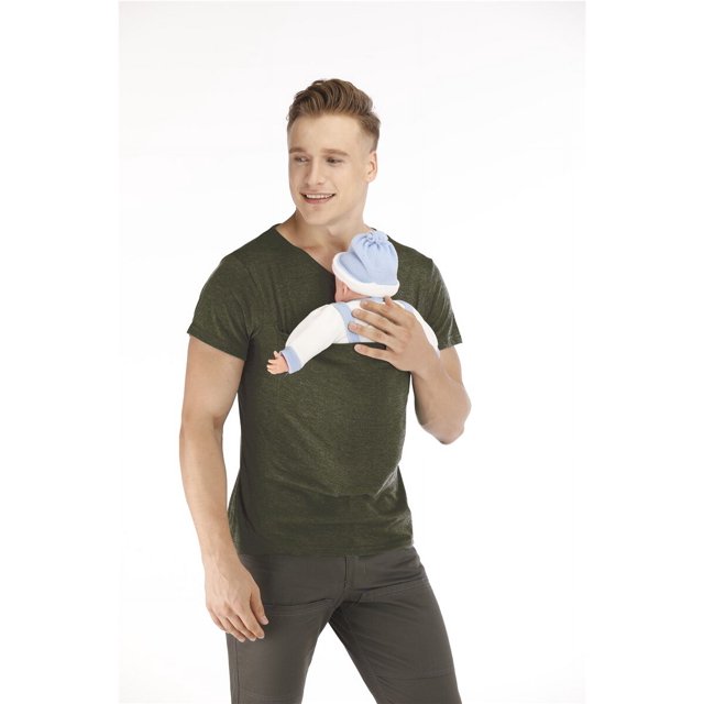Camiseta de seguridad con bolsillo de canguro para portabebés, ropa de embarazo para madre, padre, mangas cortas, camisetas de algodón de nailon para alimentación