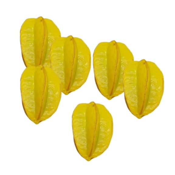 Pack Of 6 Artificial Starfruit Simulation Carambola Artificial Fruit for Shop Display Kitchen Decoration Photography