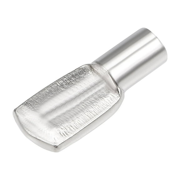 Unique Bargains Shelf Bracket Pegs 5x19mm Nickel Plated Flat Spoon Shape Shelf Holder Support Pins for Furniture Bookcase 50Pcs