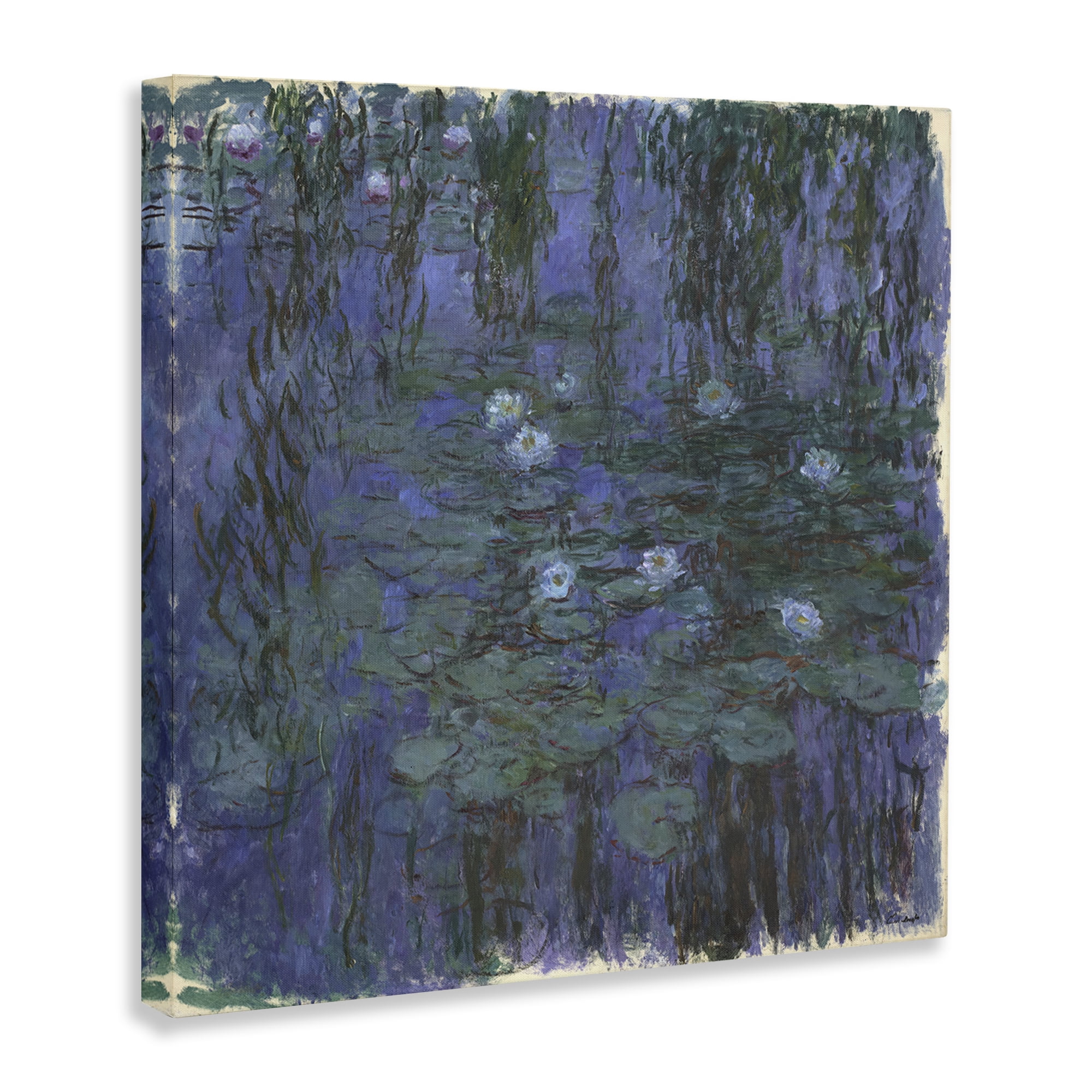 Stupell Industries Classic Monet Blue Water Lilies Landscape & Nature Painting Wrapped Canvas Art Print Wall Art, 30 x 30