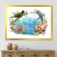 thumbnail image 3 of Designart 'Parrots and Flowers By The Blue Waterside' Traditional Framed Art Print, 3 of 4