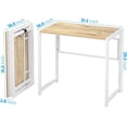 thumbnail image 3 of Folding Desk No-Assembly, 31.5 in Small Desk for Small Spaces, Computer Desk for Home Office, Space Saving Foldable Table, Study Writing Desk, Oak White, 3 of 9
