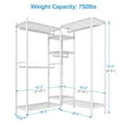 thumbnail image 3 of VIPEK L6 Medium Garment Rack L Shaped Clothes Rack Clothing Rack, Metal, 43.3"L x 43.3"W x 76.8"H, Max Load 750LBS, White, 3 of 7
