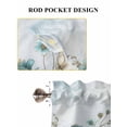 thumbnail image 6 of Teal Tulip Butterfly Living Room Curtains 2 Panel, Beige Turquoise Floral Blue Coastal Cafe Window Treatment, Extra Long Farmhouse Bedroom Bathroom Kitchen Curtains Drapes 104"x72", 6 of 6