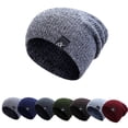 thumbnail image 2 of Men's Unisex Knit Baggy Beanie Hat Ski Slouchy Chic Knitted Cap Wool Beanie Elastic Hat, 2 of 2