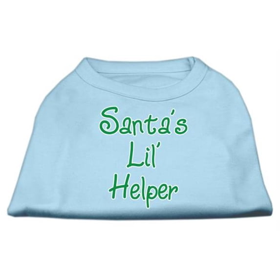 Mirage Pet Products Santas Lil Helper Screen Print Shirt Baby Blue XL - 16