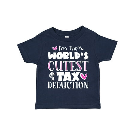 

Inktastic I m the Worlds Cutest Tax Deduction Pink Hearts Gift Toddler Boy or Toddler Girl T-Shirt