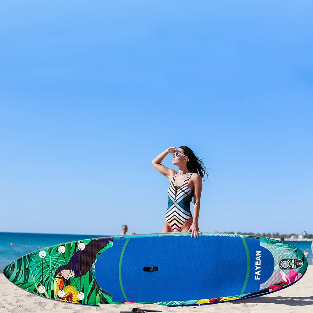 Paddle Board, 10'6" Inflatable Stand Up Paddle Board with Durable SUP Accessories, Stable Non-Slip Deck, Safety Leash Waterproof Bag for Surfing, Travel, Outdoor Enthusiasts