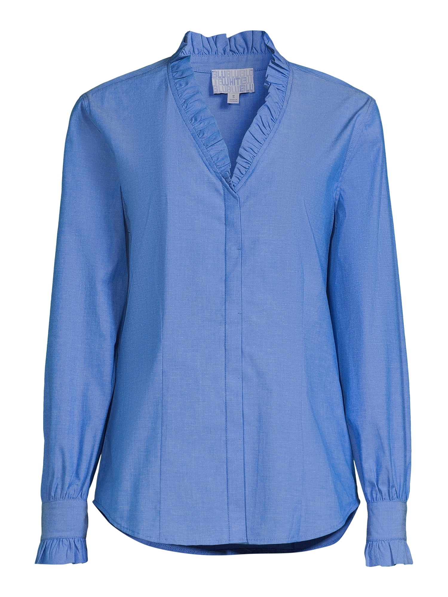 Blu White Blu Women's Ruffled Button-Front Shirt
