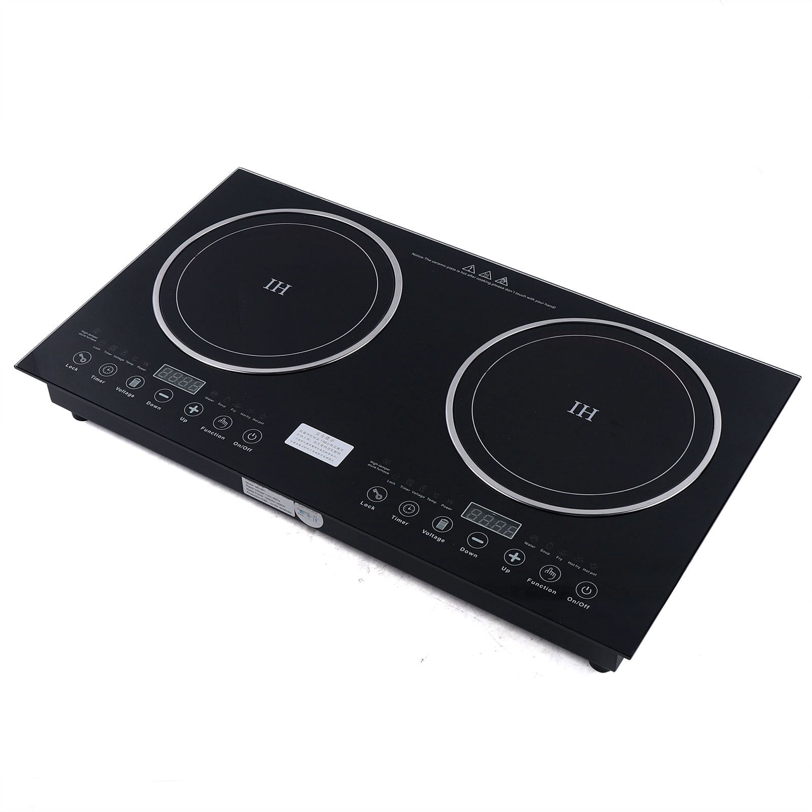 Dwellnix Touch Control 2Burner Stove Countertop Cooker Electric Induction Ceramic Cooktop
