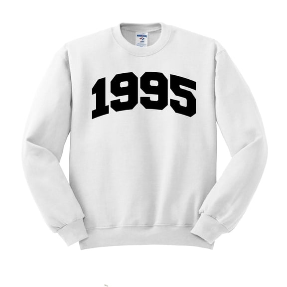 1995 College Style Sweatshirt Unisex Large White