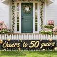 thumbnail image 4 of LUUFILx Black Background Golden Cheers to 50 Years Banner Party Decoration Backdrop, 4 of 7