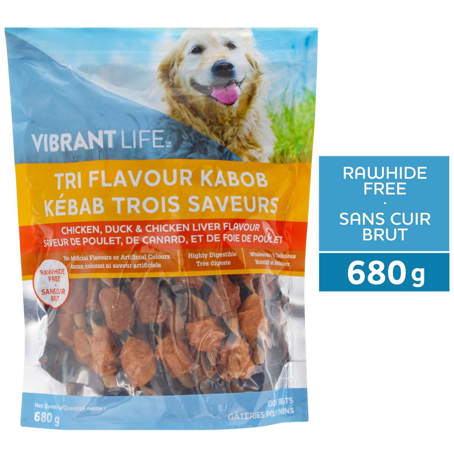 Vibrant Life Tri Flavour Kabob Dog Treats, 680 g