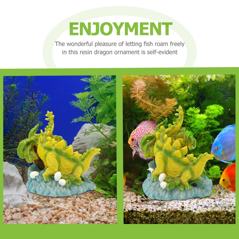 dinosaur fish tank accessories 2Pcs Aquarium Decoration Skull Skeleton Cave Pet Reptile Plax Jurassic Park Velociraptors Decor Dinosaur inspired tropical fish tank