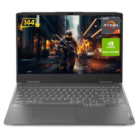 Lenovo LOQ 15.6" FHD 144Hz Display Gaming Laptop, AMD 8-Core Ryzen 7 7840HS(> i7-12700H), NVIDIA GeForce RTX 4060, 64GB DDR5 RAM, 1TB PCIe SSD, Webcam, HDMI, Wi-Fi 6, Windows 11 Home