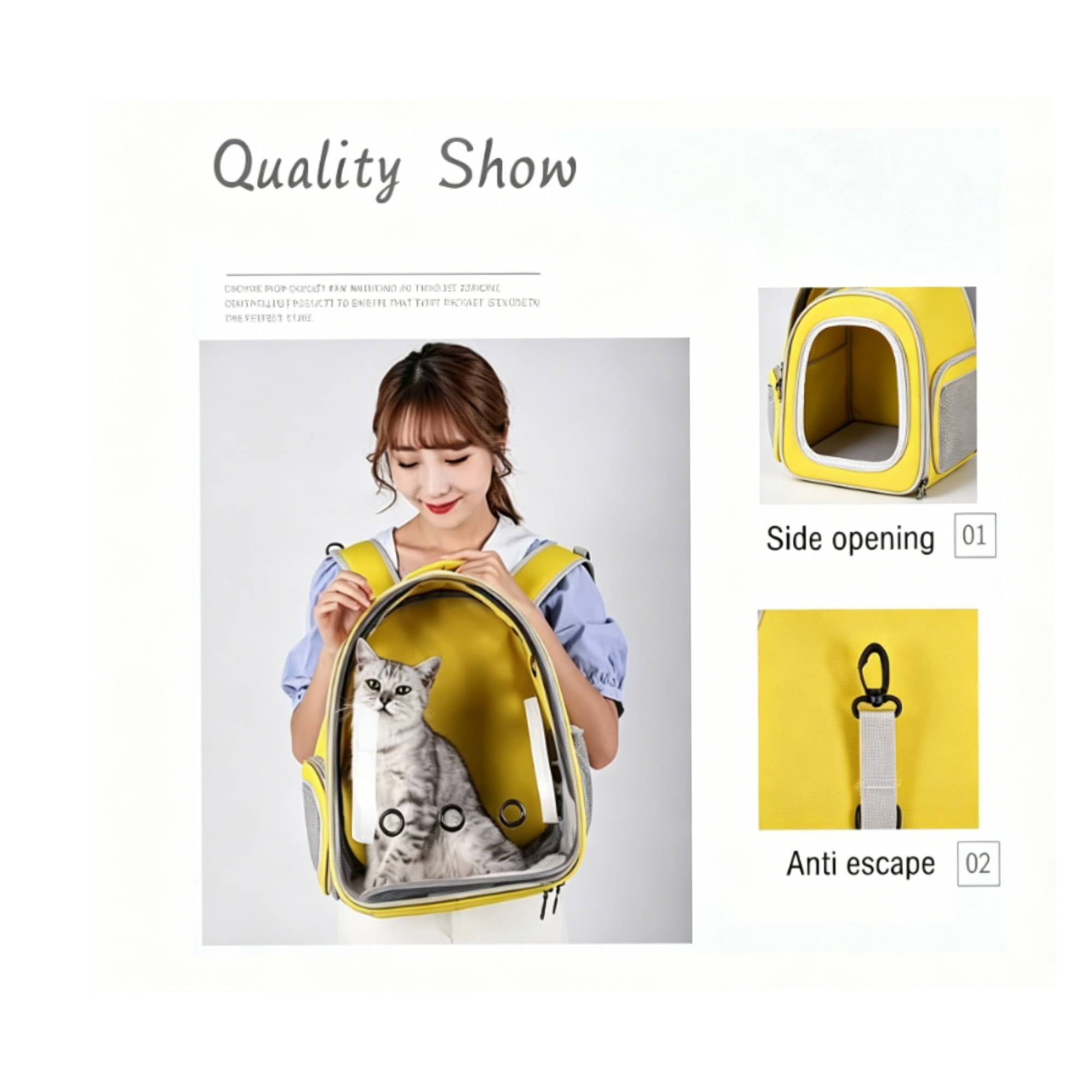 Backpack Pet Carriers,cat backpack carrier,Large Space Bubble Pet Backpack for Small Medium Dogs and Cats,Traveler Bubble Backpack Pet Carrier,Yellow