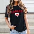 thumbnail image 2 of Wangmeiwg Womens Canada Day Shirts Canada Flag Graphic Tshirt Canadian Maple Leaf Short Sleeve Patriotic Tee Tops Apparel T Shirt, 2 of 5