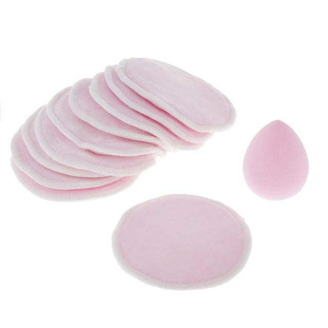 10x Toallitas Desmaquillantes Reutilizables Toallitas de Fibra de Bambú para Rosado Colcomx Almohadillas de limpieza facial