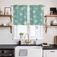 thumbnail image 2 of 2 Panels Kitchen Tier Curtains 39 Inch Length, Turquoise Beige Dandelion Grommets Window Treatment Curtain, Farmhouse Botanical Blossom Thermal Curtains Drapes for Living Room/Bathroom, 2 of 9
