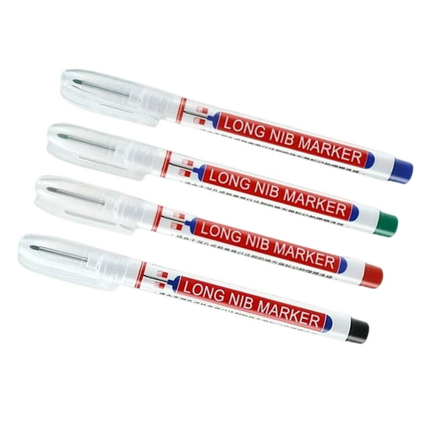 Rotuladores De Cabeza Larga De 20mm, 4 Uds., Resistentes Al Agua, Con Agujero , Rotuladores De Secado Rápido Para Decoración De Carpintería De Baoblaze Marcadores De Cabeza Larga | En Línea