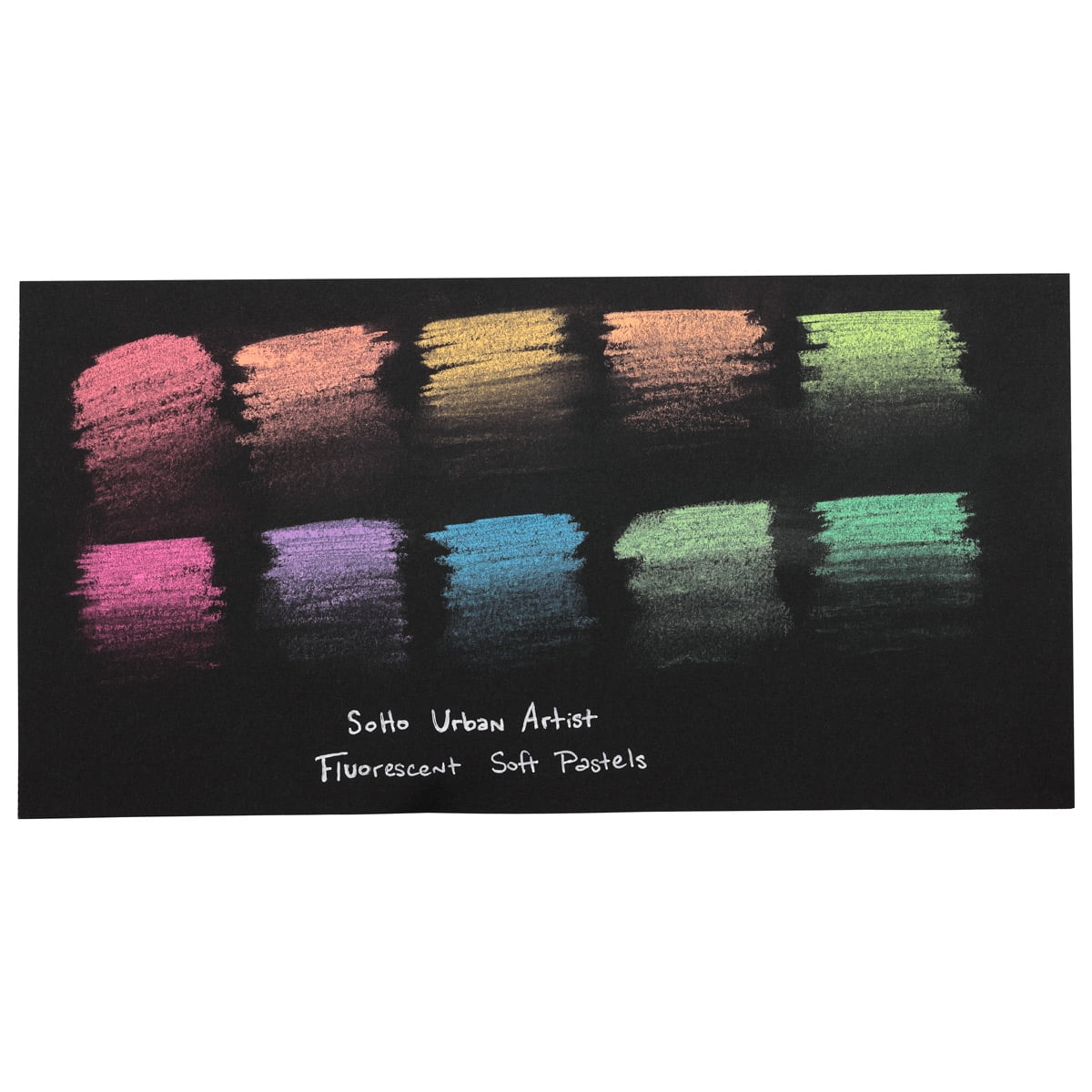 SoHo Urban Artist Soft Pastels Set of 10 Bright Fluorescent Neon Colors, Vibrant Pastel Sticks for Art, Drawing, Blending, Layering, Shading